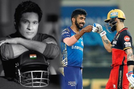 IPL 2020: मुंबई-बंगळुरू सामन्यावर सचिनचं मोजक्या शब्दांत भाष्य (फोटो- सचिन तेंडुलकर ट्विटर, IPL.com)