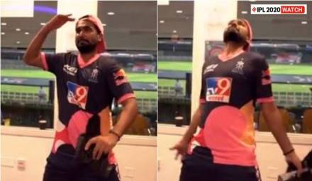 IPL 2020 : कोट्रेलची धुलाई केल्यानंतर तेवतियाकडून त्याच्या ट्रेडमार्क स्टाईलची नक्कल !