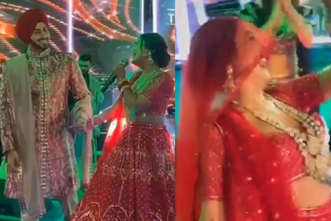 Videos : ‘मिले हो तुम हमको..’; स्वत:च्या लग्नात नेहा कक्करने गायलं गाणं, केला अफलातून डान्स