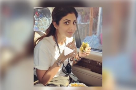 कर्जतचा वडापाव खाण्यासाठी शिल्पा शेट्टीने थांबवली गाडी; पाहा व्हिडीओ
