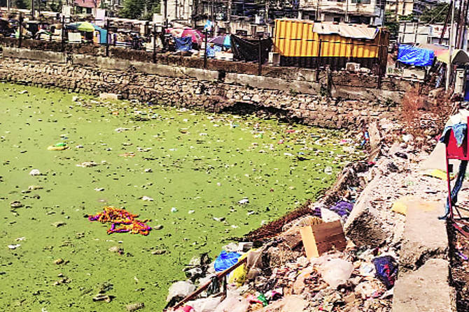 दिवा रेल्वे स्थानक परिसरात असलेल्या तलावाची गेल्या काही वर्षांपासून मोठय़ा प्रमाणात दुरवस्था झाली असून हा तलाव प्रदूषणाच्या विळख्यात सापडला आहे.