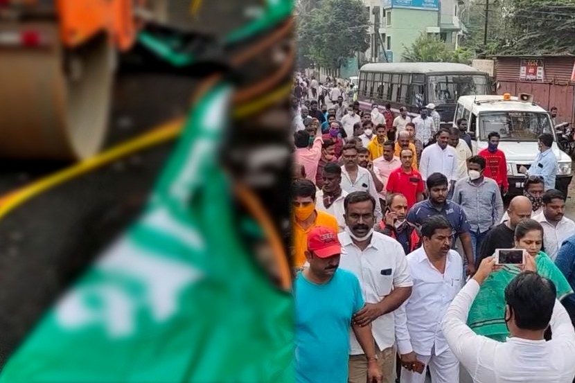 समाजकंटकांनी फाडलेले बॅनर. (छायाचित्र/विश्वास पवार)