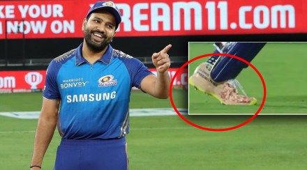 लुप्त होत असलेल्या गेंड्यांच्या प्रजातींसाठी रोहित शर्माचा पुढाकार; RCB विरुद्धच्या सामन्यात घातले खास बूट