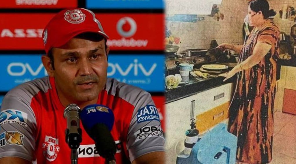 Virender sehwag reacts to image of corona positive woman cooking while being on oxygen support