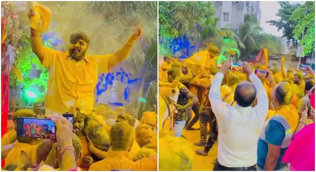 करोना नियमांकडे दुर्लक्ष करत आमदार महेश लांडगे यांचा कार्यकर्त्यांसह डान्स! करोना नियमांकडे दुर्लक्ष करत आमदार महेश लांडगे यांचा कार्यकर्त्यांसह डान्स!