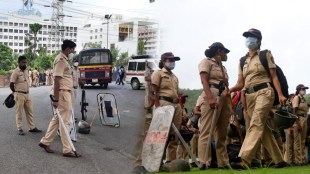 Navi mumbai airport name d b patil protest at cidco office police security