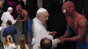 Spider Man Meets Pope Francis At Vatican City