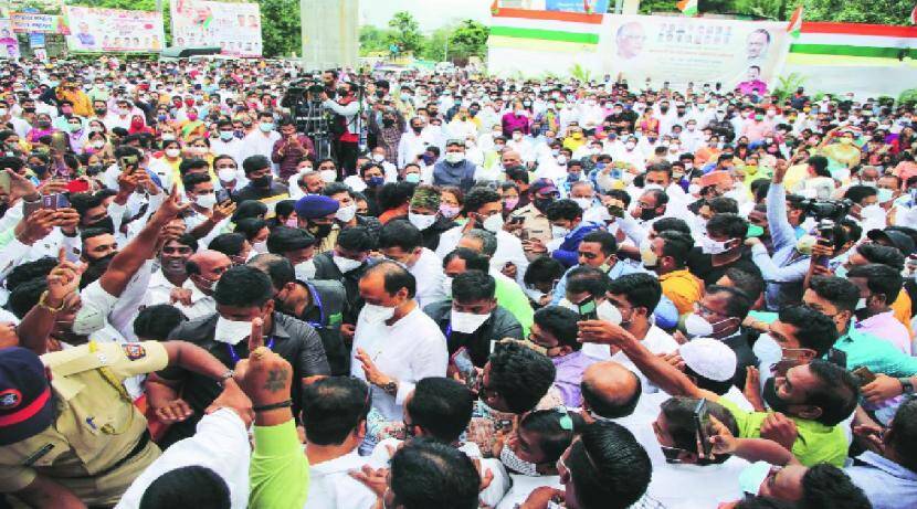 Crowd at the inauguration of Ajit Pawar office in Pune Crimes filed against 100 to 150 activists including city president