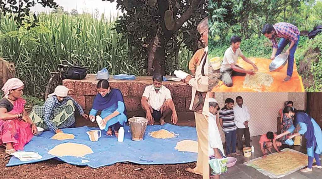 गगनबावडा तालुक्यातील १० हजारावर एकर क्षेत्रात यंदाच्या खरीप हंगामात संपूर्ण तालुक्यात १०० टक्के भात पीक बीज प्रक्रिया करून लागवड प्रक्रिया मोहीम राबवली जात आहे.