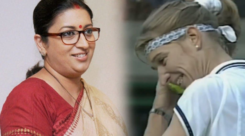 Smriti Irani sharing viral video of tennis player on instagram
