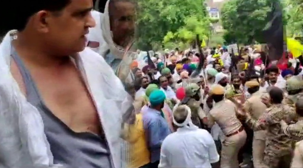 BJP leader cloth torn down