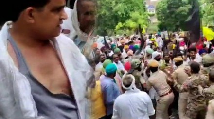 BJP leader cloth torn down