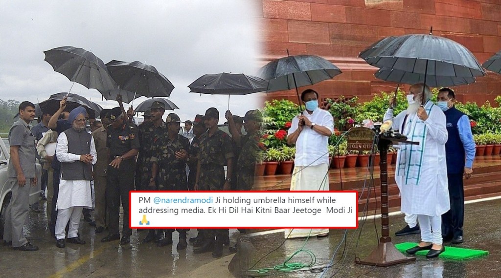 PM Modi holding his own Umbrella PM Modi holding his own Umbrella