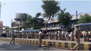 Large police contingent in Darwha Yavatmal