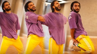 Ranveer Singh purple and yellow in latest funky look