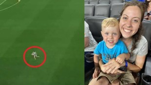 Toddler Runs Onto Soccer Field During Game