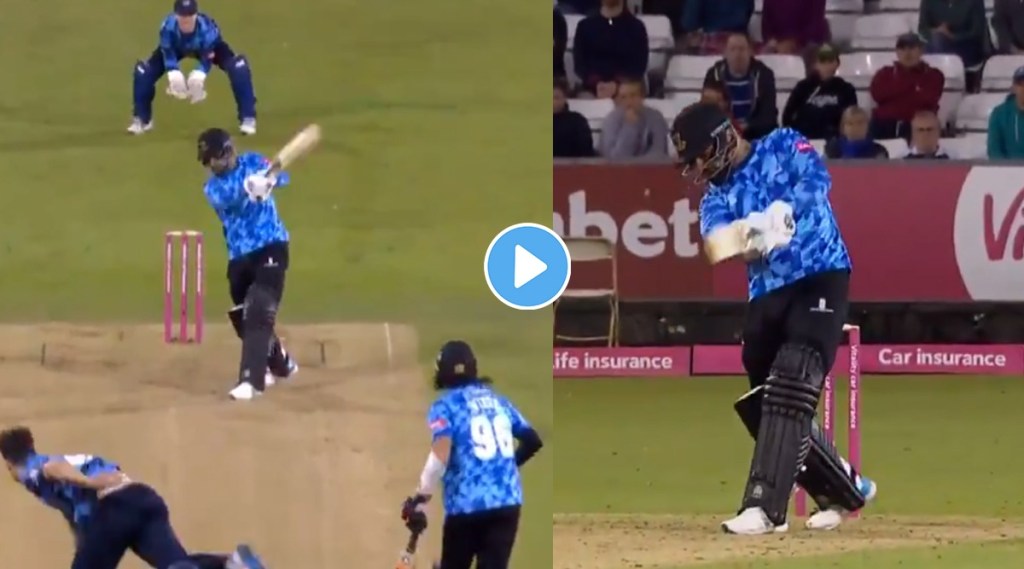 rashid khan hits helicopter shot in t20 blast watch video