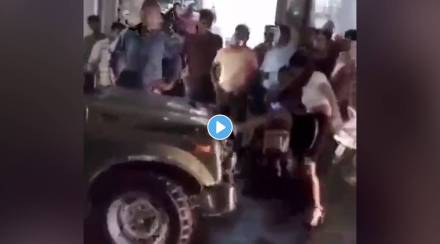 Drunk Delhi girl caught on cam kicking Army jeep