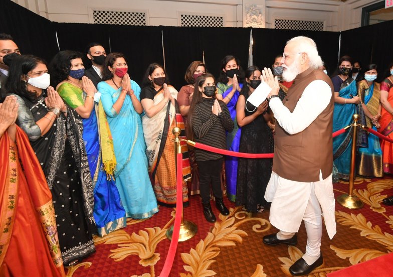 Indian Americans welcome PM Modi in Washington