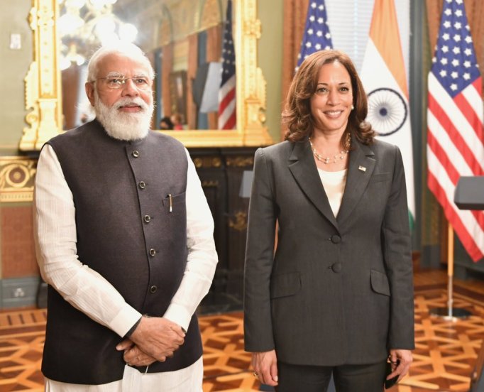 Modi kamala harris meeting