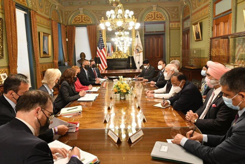 Modi kamala harris meeting