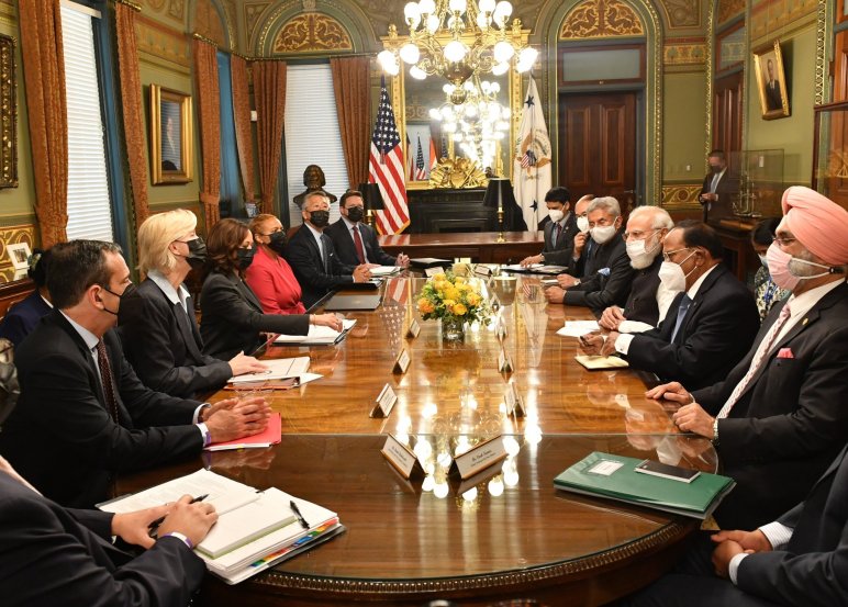 Modi kamala harris meeting