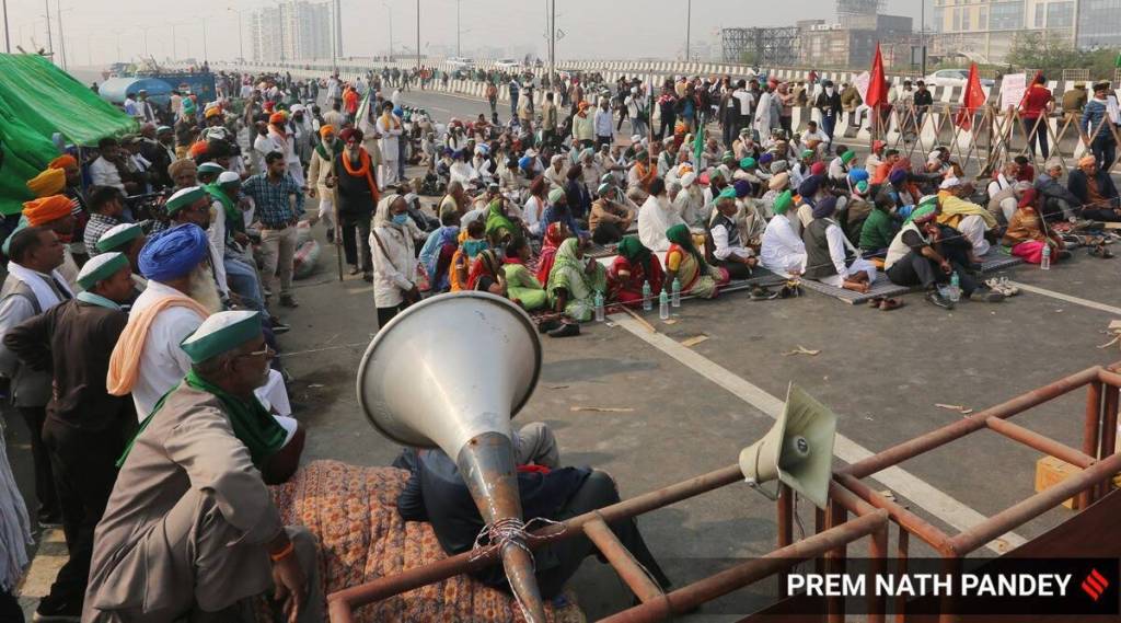farmers protest photo indian express