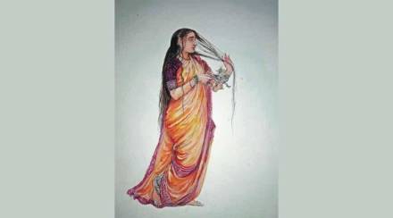 वस्त्रान्वेषी : नेसला पिवळा पितांबर