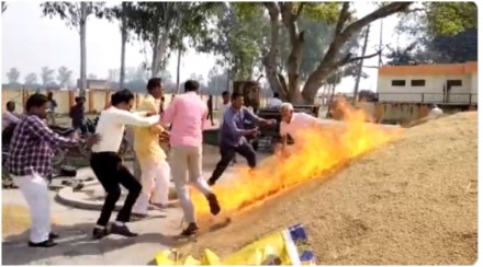 १५ दिवसांपासून खरेदी न होणाऱ्या धान्याला संतप्त शेतकऱ्याने लावली आग ; वरूण गांधींनी शेअर केला व्हिडिओ, म्हणाले…