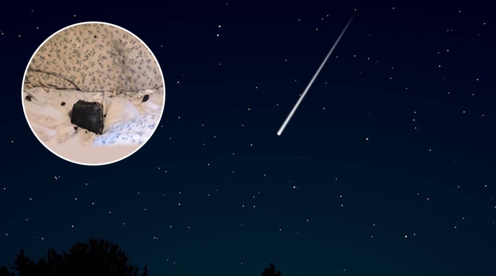 Meteorite fell directly on bed