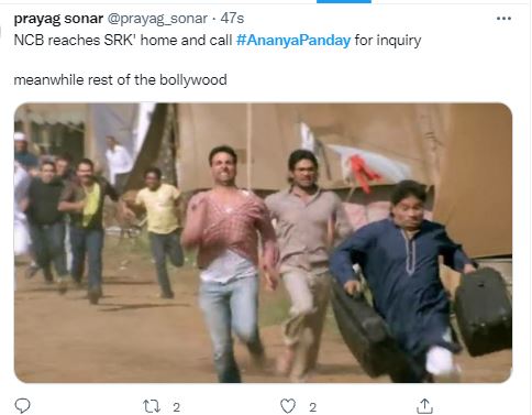 एनसीबी शाहरुख आणि अनन्याच्या घरी पोहचल्यावर अनेक बॉलिवूड सेलिब्रिटींची अशी अवस्था झाली असेल.