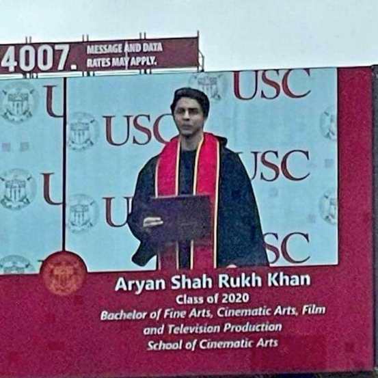आर्यनला अभिनयात काही रस नाही. त्याला चित्रपट दिग्दर्शक बानायची इच्छा आहे. आर्यनने कैलिफोर्नियामधील USC School of Cinematic Arts मधून शिक्षण पूर्ण केले आहे.