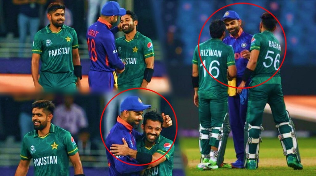 t20 world cup ind vs pak mohammad rizwan hugged virat kohli after historic win
