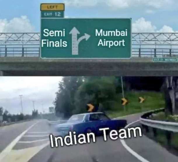 न्यूझीलंडने अफगाणिस्तानचा पराभव केल्यानंतर भारतीय संघाला मुंबई विमानतळावर परण्याशिवाय पर्याय नाही अशा आशयाचं मीमही शेअर केलं जातंय.