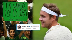 Stuart Broad gives a cheeky reply to Pakistan fan poster of Cup is Ours