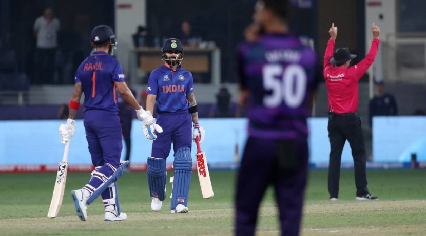 Scotland players visit Indian dressing room