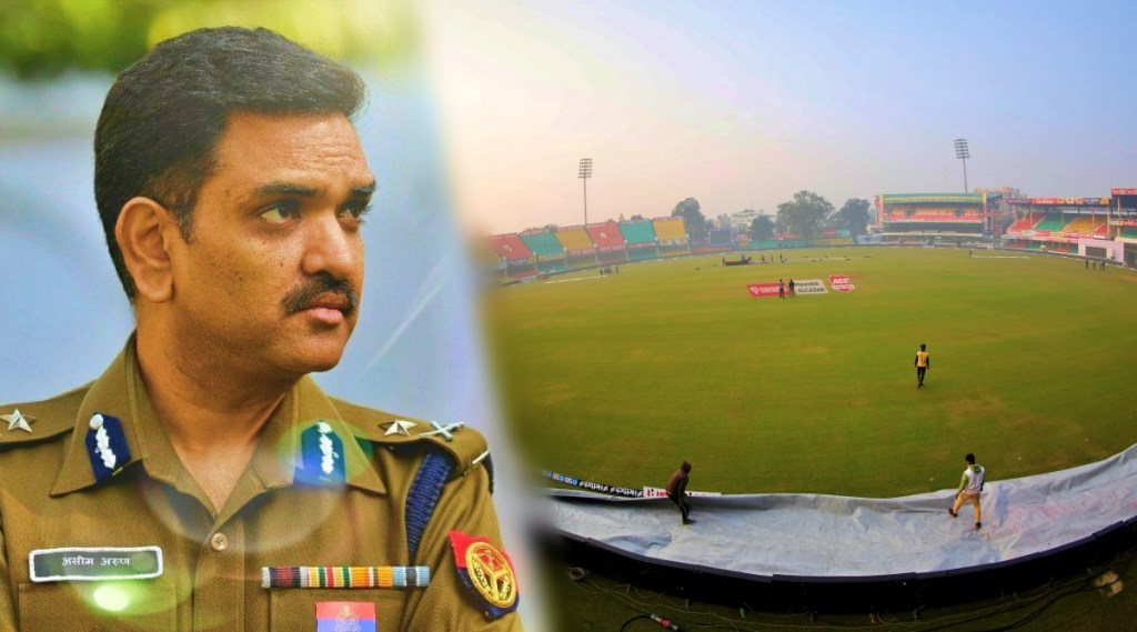 kanpur police commissioner aseem arun cleaning trash at green park stadium