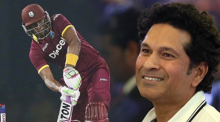 how sachin tendulkar and Dwayne bravo bat