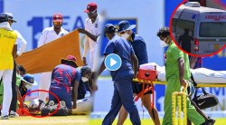 VIDEO : अरे देवा..! पदार्पण करणाऱ्या क्रिकेटपटूवर ‘मोठं’ संकट; फिल्डिंग करताना डोक्यावर बसला चेंडू अन्…