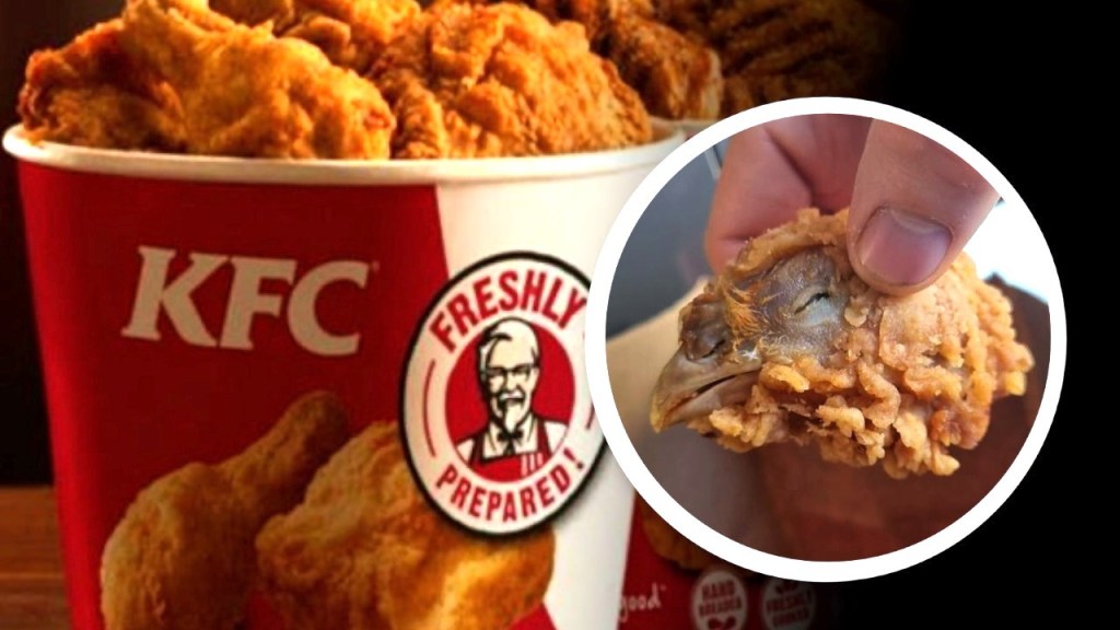 chicken head in KFC wings chicken head in KFC wings
