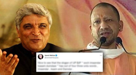 युपी निवडणुकांसाठी भाजपाचं घोषवाक्य; जावेद अख्तर टोला लगावत म्हणाले, “चारपैकी तीन शब्द उर्दू….”