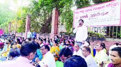 जुन्या निवृत्ती वेतनासाठी शिक्षक परिषदेतर्फे आंदोलन
