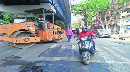ठाण्यात खड्डे भरणीला सुरुवात