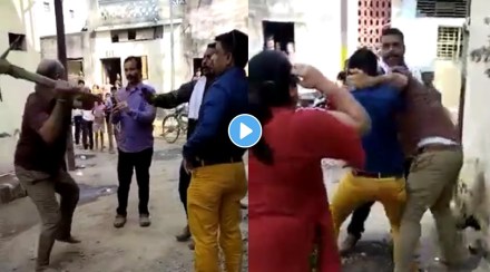 viral video man attack electricity officer