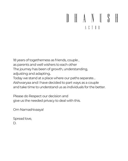Dhanush and Aishwaryaa Rajinikanth Divorce