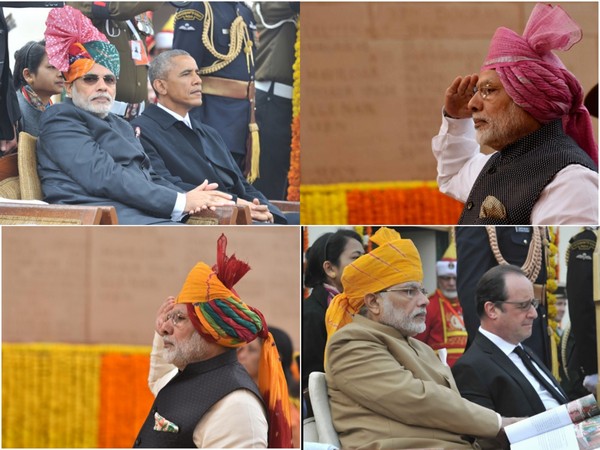 अशाप्रकारे २०१५ ते २०२२ या साली पंतप्रधान नरेंद्र मोदींनी प्रजासत्ताक दिनी त्यांच्या लुकमध्ये आवर्जून पगडीचा वापर केलेला दिसून आला. (फोटो:ANI)