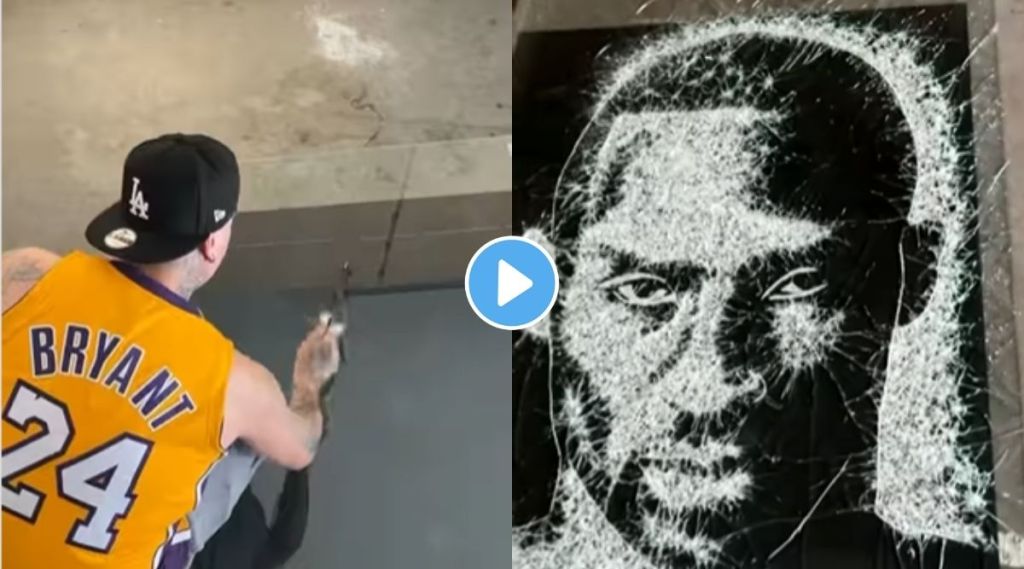 amazing portrait on glass