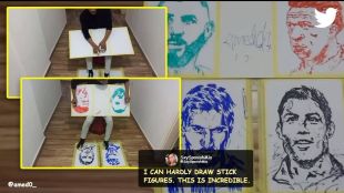 artist created six portraits at once