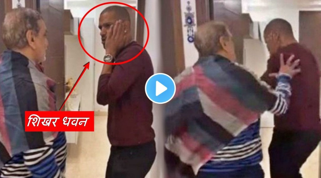 cricketer shikhar dhawan father slaps him watch viral video