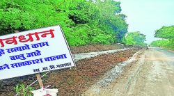 निर्जन रस्त्यावर कोटय़वधी रुपयांचे गटार बांधकाम